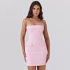 Jy24278 Vestido Curto Bodycon Justo com Cintura Marcada Sem Alças 2026 Estilo Profissional Europeu e Americano Vestido Elegante para Mulheres