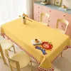 Toalha de Mesa Desenho Animado, Sem Lavagem, Impermeável, à Prova de Óleo, Resistente ao Calor, Jogo Americano para Mesa de Jantar, Luxo Leve, Sensação de Alta Qualidade, Pano para Mesa de Centro Quadriculado Estilo Ins