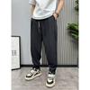 Pantalones Casuales de Seda de Hielo para Hombre Poliéster 2025 Verano Nuevo Ultradelgados con Caída de Moda Holgados Plisados Harem tipo Zanahoria