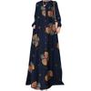 Camisas Estampadas de Algodão e Linho para Comércio Exterior Transfronteiriço, Roupas Femininas de Tamanho Grande, Vestidos de Manga Longa, Modelagem Solta, Elegantes, Adequados para o Trabalho