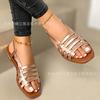 Sandalias Casuales Cruzadas Huecas de Punta Redonda Planas Modelo Nuevo 2026 Verano para Mujer Talla Grande 40-43