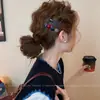 Pinza Lateral para el Cabello de Flor de Color Contrastante Estilo Coreano para Mujer 2025 Nuevo Pinza para Flequillo Roto de la Frente Pinza de Una Palabra Pasador Tocado