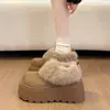Pantuflas de Algodón Estilo Birkenstock para Mujer con Aumento de Altura, Adecuadas para Personas Bajitas, Para Usar en Invierno al Aire Libre, Nuevo Modelo 2025, Forradas de Borrego, Cálidas, Suela Gruesa, Pantuflas Peludas