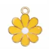 Aa-10 Novo DIY Joias Pequena Margarida Liga Esmalte Pingente Chaveiro Charme Colar Pulseira Brinco Acessórios