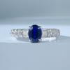 Jóias de ouro Longlong prata esterlina 925 viajante diana oval azul royal 5*7mm anel moda feminina simples Coringa