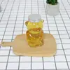 Botella de Bebida Desechable Creativa de Té de Leche Oso Lindo Pet450300 Oso Sentado Botella de Plástico Transparente con Tapa Yogur