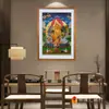 Buda Yuan Hui Huang Caishen Thangka Cinco Sobrenomes Deus da Riqueza Estilo Xizang Pintura Decorativa de Entrada Thangka Feito à Mão Pintura Suspensa de Buda Murais