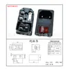 Enchufe para electrodomésticos con certificación CE Clase II AC-01 con interruptor y fusible, Enchufe de alimentación AC de 2 pines Tres en Uno