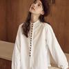Camisa Pequeña Retro Estilo Universitario NUNBAI para Mujer Manga Larga Primavera Nuevo Diseño Niche Holgada Color Cárdigan