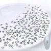 Decoraciones Brillantes para Uñas con Base Plana de Circonita, Mezcla de Circonitas Blancas Mini Pequeñas Biseladas de Base Plana con Forma Irregular Ojo de Caballo