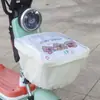 Cesta Dianteira para Veículo Elétrico Armazenamento Capa Impermeável com Tampa Armazenamento à Prova de Poeira Porta-malas Dianteiro de Bicicleta Armazenamento de Capacete Proteção Solar