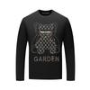 Camiseta de manga larga de moda de calle alta europea y americana para hombre, nueva camisa ajustada con cuello redondo y oso de diamantes de imitación, ropa superior elegante Ruan