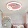 Luminária de teto para quarto de meninas, desenho animado de unicórnio rosa, quarto infantil, proteção para os olhos de espectro total, lâmpadas LED simples e modernas