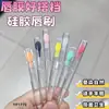 Cepillo de Labios de Silicona Suave Cubierta Portátil Cepillo para Mascarilla de Labios a Prueba de Polvo Cepillo para Sombras de Ojos con Lentejuelas Pincel para Labial Pincel para Labial Pincel de Maquillaje de Viaje