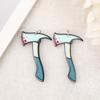Venta caliente transfronteriza acrílico de doble cara Halloween Espeluznante cuchillo cuchillo aretes collar llavero DIY