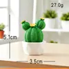 Planta de cactus simulada en maceta musgo micro paisajismo resina adorno pequeño caricatura decoración de escritorio planta en maceta DIY adorno pequeño