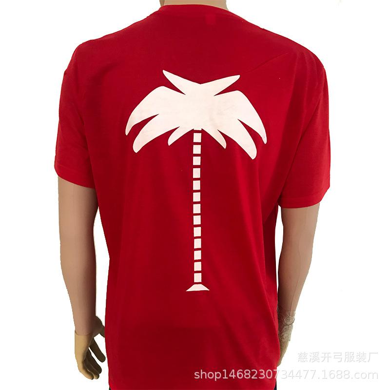 红色印刷T恤