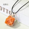 Venta Caliente Transfronteriza Piedra Amatista Natural Colgante de Seda Hecho a Mano Red Tejida Collar Wearby Cadena Joyería Colgante