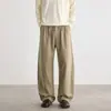 Pantalones de trabajo color caqui para hombre, nuevo modelo de otoño 2026, pantalones para hombre de Tencel Lyocell, pantalones anchos de pierna curva estilo americano