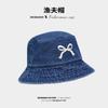 Sombrero de paja para mujer, primavera y verano, estilo japonés, informal, combinable, de mezclilla lavada, sombrero de pescador coreano, resistente al sol, para exteriores