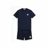 Ropa de exterior Mengjia conjunto de shorts de algodón de manga corta para verano nuevo insignia bordada shorts shorts deportivos holgados