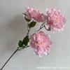 Peonía de hibisco de 3 cabezas, venta al por mayor, decoración para bodas, hilera de flores para salón de bodas, arreglo floral artificial, accesorios de decoración del hogar