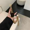 Correa de Cuero con Patrón de Diamantes de Doble Círculo y Camelia Estilo Chanel Adecuada para Pulseras Apple S11, Xiaomi 10, Huawei Gt6, Fit5