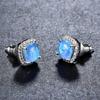 Pendientes de moda transfronterizos de estilo coreano con hebilla de diamante y circonita para mujer, elegantes pendientes de moda con entrega al por mayor en vivo.