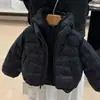 Casaco de Algodão de Inverno para Meninas 2025 Novo Estilo Infantil Elegante Versátil Colete Jaqueta com Capuz Top Quente para Meninas Conjunto de Duas Peças