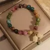 Llegada Nueva Pulsera de Turmalina Artificial Colorida Ins Nicho Colgante Orquídea Suzuki Pulsera de Cristal para Regalo de Novia