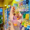 Chaveiro de pato amarelo transparente de acrílico de desenho animado, pingente de boneca fofa para celular de menina, acessórios de pingente para pulseira