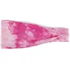Diadema de pelo tie-dye deportivo europeo y americano para mujer, diadema con volantes Yuejia, banda absorbente de sudor para correr y fitness, pañuelo para la cabeza de ala ancha antiperspirante
