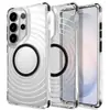 Adequado para capa de celular magnética de onda Samsung S26Ultra, capa transparente anti-queda S25Ultra, capa protetora S24Ultra