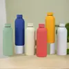 Taza aislada de acero inoxidable 304 recubierta de goma multicolor transfronteriza, botella de agua deportiva de boca pequeña para exteriores, personalizable con impresión de logotipo