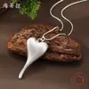 Cadena de Hueso de Serpiente Trenzada Nueva Amor Transfronteriza Colgante Largo Collar Largo Versátil Simple de Gama Alta con Forma de Corazón para Mujer Venta al por Mayor