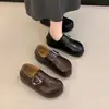 Mocasines de Suela Gruesa para Mujer sin Cordones Aumentadores de Altura Interior Cómodos Otoño Versátiles Dos Falsos Separados Zapatos Pequeños de Piel Usar Punta Gruesa 2026 Zapatos Individuales
