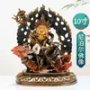 Nepal Hecho a Mano Semi-dorado Tesoro Rey Celestial Buda Estatuas Tíbet Adornos para el Hogar Estatuas de Buda Adornos 10 Pulgadas