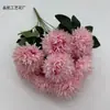 Novo buquê de crisântemo artificial tipo bola com 9 cabeças para decoração de casamento, flores artificiais para decoração de casa, disponível em várias cores, transfronteiriço