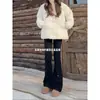 Pantalones Acampanados Negros para Mujer, Nuevos de Primavera, Cintura Alta, Corte Ajustado, Microelásticos, Jeans Estilo Americano, High Street, Pantalones de Herradura, Modernos