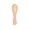 Escova de Lã de Faia para Bebê, Escova de Banho Infantil, Pente Massageador com Almofada de Ar, Escova para Aparar Cabelo, Escova de Lã de Madeira de Lótus