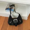 Bolso de hombro tipo bandolera con estampado de leopardo estilo coreano, gran capacidad, plisado, nuevo modelo 2026, estilo commuter americano, estilo biker