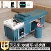 Cama de Champú Estilo Tailandés de Acero Inoxidable para Barbería con Circulación de Agua Calentador de Agua Vaporizador Salón de Belleza Cama de Terapia para la Cabeza
