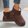 Botas de Nieve Forradas de Piel con Suela Gruesa para Mujer 2026 Nuevo Invierno Cálido Ropa Exterior Antideslizante Zapatos de Algodón Cálidos