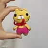 Muñecas de Hilo Tejidas a Crochet Hechas a Mano, Animales de Juguete Terminados, Muñecos de Tigre con Accesorios Cotidianos, Muñecos de León al por Mayor