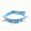 Harajuku Punk Europeo y Americano Cuero Clavo de Múltiples Puntas Moda Cadena para el Cuello Alternativa para Mujer Cadena para Clavícula Collar Joyería