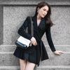 Vestido Elegante de Cintura Alta Estilo Nuevo 2020 Traje Ol Vestido de Noche Negro de Manga Larga