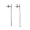 Aretes largos de palo accesorios Pendientes de diseño de nicho europeo y americano accesorios con tapón de oreja Acero inoxidable 18K accesorios de joyería de una palabra