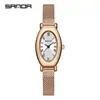 Reloj de Mujer Ofns Más Vendido de Alto Valor, Elegante Reloj de Cuarzo Ovalado Retro para Mujer con Esfera de Nácar, Pequeño Reloj Verde Impermeable