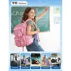 Mochila de Rede Transparente, uma mochila transparente com design de zíper duplo, adequada para estudantes