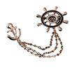 Z97 Versión coreana del broche Cadena Joker timón de barco pin de cuello creativo clip de cuello flor de solapa accesorios de traje al por mayor